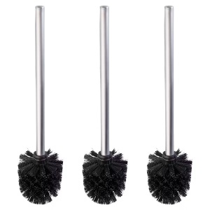 Slussen set 3 perii WC 8x35 cm, maner inox, cap plastic, negru/argintiu - Verificat A · Re-Bloom