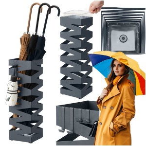 Suport pentru umbrele Songmics, metal, gri, 15,5 x 15,5 x 49 cm, Resigilat, Grad A - Img 2