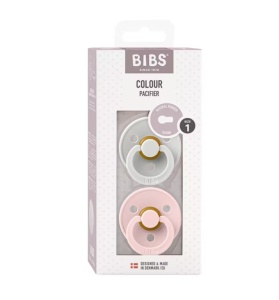 Suzete pentru bebelusi Bibs Colour Latex, tetina rotunda, 0 luni + Haze/Blossoml, 2 buc, Resigilat, Grad A