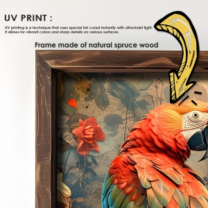 Tablou decorativ inramat MDF 25x50x3.5 cm, MDF 3mm, rama lemn pin 100%, 1.5 kg, multicolor - Verificat A · Re-Bloom - Img 3