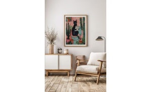 Tablou decorativ Re-Bloom, lemn masiv/hartie, multicolor, 33 x 48 cm - Img 3