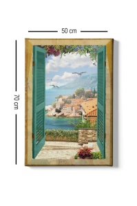 Tablou decorativ Re-Bloom, lemn/panza, multicolor, 50 x 70 cm - Img 3