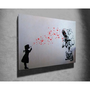 Tablou decorativ Re-Bloom, model astronaut, lemn/panza, gri/negru/rosu, 70 x 100 cm - Img 5
