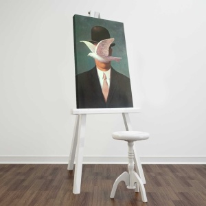 Tablou decorativ Re-Bloom, model barbat cu palarie, lemn/panza, multicolor, 45 x 70 cm - Img 5