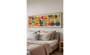 Tablou decorativ Re-Bloom, model geometric, MDF/lemn masiv, multicolor, 33 x 70 cm - Img 4