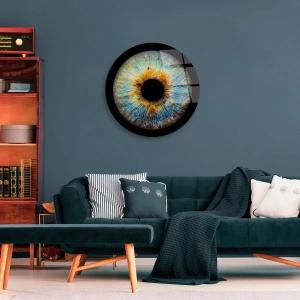 Tablou decorativ Re-Bloom, model ochi, sticla calita, multicolor, 60 cm - Img 2
