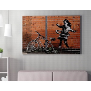 Tablou decorativ Re-Bloom, panza/lemn, maro/gri, 50 x 70 cm - Img 5