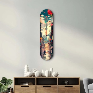 Tablou decorativ Re-Bloom, sticla securizata, multicolor, 20 x 80 cm - Img 5