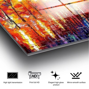 Tablou decorativ Re-Bloom, sticla securizata, multicolor, 50 x 70 cm - Img 2