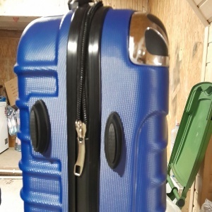 Troler cabina policarbonat, Rorik® Adventure, 20 inch, 35 L, Mic/S 55x35x20 cm, bagaj de mana, valiza fermoar cifru antifurt, roti duble 360°, geamantan maner telescopic, Albastru, Resigilat, Grad A - Img 2