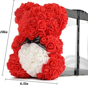 Ursulet de trandafiri Rosetedwuu, rosu/alb, 25 cm - Img 2