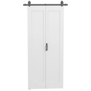Usa pliabila tip carte Re-Bloom, MDF/otel carbon, alb/negru, 90 x 3,5 x 210 cm, Resigilat, Grad A