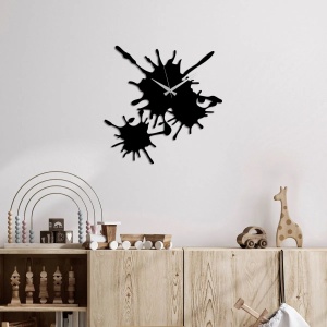 Wallxpert ceas de perete decorativ, metal 100% grosime 1.5mm, 49x49 cm, mecanism AA, 0.431 kg, negru - Verificat A · Re-Bloom - Img 3