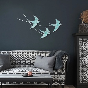 Wallxpert decor de perete metal pictat manual, 70x42 cm, grosime 1.5mm, albastru - Verificat A · Re-Bloom - Img 5