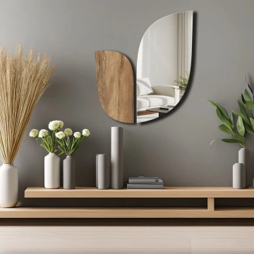 Wallxpert oglinda decorativa 43x50 cm, plexiglas 1mm, spuma EVA 10mm, benzi duble adezive, multicolor - Verificat B · Re-Bloom - Img 2
