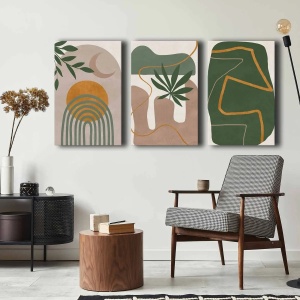 Wallxpert set 3 tablouri decorative canvas, 3x45x70 cm, dimensiune totala 145x70 cm, panza 100% 2.8mm, rama lemn pin 100%, multicolor - Verificat A · Re-Bloom - Img 4