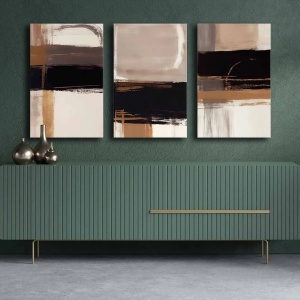 Wallxpert set 3 tablouri decorative canvas triptic, 3x45x70 cm, dimensiune totala 145x70 cm, panza 100% 2.8mm, cadru lemn pin 100%, multicolor - Verificat A · Re-Bloom