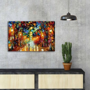 Wallxpert tablou canvas Leonid Afremov Farewell to Anger 45x70 cm, panza suede 100%, rama lemn 3 cm, multicolor - Verificat A · Re-Bloom - Img 3