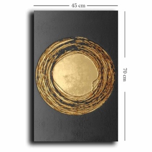 Wallxpert tablou decorativ canvas, 45x70 cm, panza 100% grosime 2.8mm, rama lemn pin 100% grosime 22mm, auriu/negru - Verificat A · Re-Bloom - Img 5