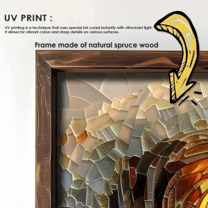 Wallxpert tablou decorativ inramat MDF, 60x120x3.5 cm, MDF 3mm, cadru brad 100%, format panoramic, multicolor - Verificat A · Re-Bloom - Img 3
