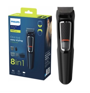Aparat de tuns barba si parul 8 in 1 PHILIPS MG3730/15, Lame cu ascutire automata, Acumulator, 2 piepteni pentru aspect nebarbierit, 1 pieptane ajustabil pentru barba, 3 piepteni pentru par, Negru, Resigilat, Grad A - Img 3