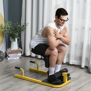 Aparat fitness pentru genoflexiuni Re-Bloom, otel/EVA, negru/galben, 50 x 97 x 44,5-56,5 cm, Resigilat, Grad A - Img 2