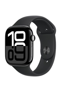 Apple Watch 10 GPS, Carcasa Jet Black Aluminium Case 46mm, Black Sport Band - S/M, RESIGILAT, GRAD B, GARANTIE 12 LUNI