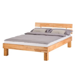 AresWOOD II cadru pat 180x200 cm, lemn masiv fag uleiat, inaltime 75 cm, fara somiera, natur - Verificat A · Re-Bloom - Img 2
