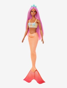 Barbie papusa Sirena Touch of Magic, par roz, coada portocalie, cu bentita - Verificat A · Re-Bloom