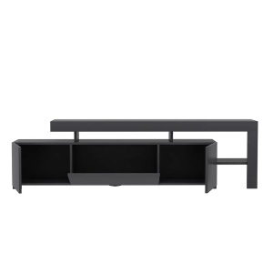 Beliz Forme comoda TV cu lumini LED, melamina 18mm, 192x53x37 cm, 3 usi, antracit - Verificat A · Re-Bloom - Img 4