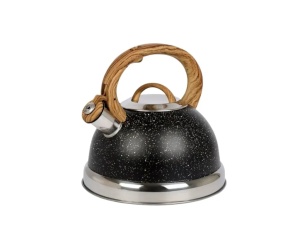 Belle Vous ceainic fluierator aragaz 3L, 22.5x22 cm, otel inoxidabil, maner rezistent caldura, compatibil inductie, negru/argintiu - Verificat A · Re-Bloom - Img 2