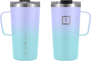 Cana termica IRON °FLASK, cu capac si maner, inox, rece 12 ore / cald 3 ore, izolat, albastru/violet, 473 ml - Img 2