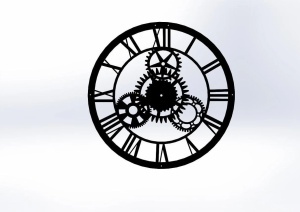 Ceas de perete Re-Bloom, metal, negru, 46 x 46 cm, Resigilat, Grad A - Img 3