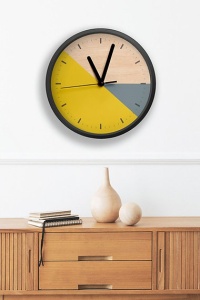 Ceas decorativ de perete MDF 100% grosime 5mm, 36x36x1 cm, multicolor - Verificat A · Re-Bloom