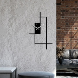 Ceas decorativ de perete Re-Bloom, metal, negru, 49 x 30 cm - Img 2