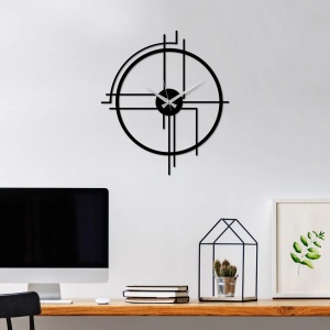 Ceas decorativ Re-Bloom, metal, negru, 49 x 43 cm - Img 3