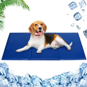 Covoras de racire pentru animale Pawzone, poliester/gel, albastru inchis, 50 x 90 cm