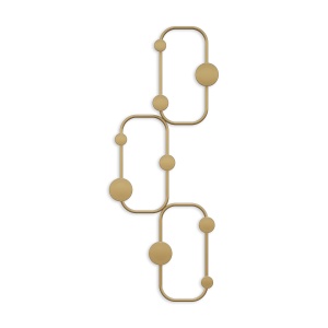 Cuier de perete din metal 28x5x70 cm, grosime Ø9 mm, capacitate 10 kg, montare perete, auriu - Verificat A · Re-Bloom