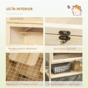 Cusca cu 4 nivele pentru rozatoare Re-Bloom, bambus, natur, 47,5 x 26 x 44,5 cm, Resigilat, Grad A - Img 5