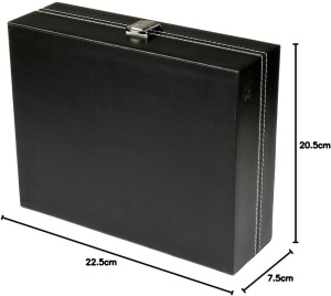 Cutie de depozitare cu capac de sticla pentru 10 ceasuri H&S, sticla/piele PU, negru, 22,5 x 7,5 x 20,5 cm, Resigilat, Grad A - Img 4