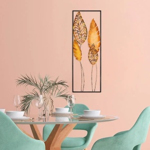 Decor de perete model frunze din metal, 32x90 cm, grosime 1.5mm, multicolor - Verificat A · Re-Bloom - Img 2