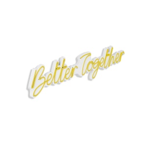 Decor de perete Re-Bloom, Better Together, LED, PVC, galben/alb, 84 x 16 x 2 cm - Img 5