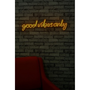 Decor de perete Re-Bloom, Good Vibes Only, galben/alb, 79 x 19 x 2 cm - Img 4