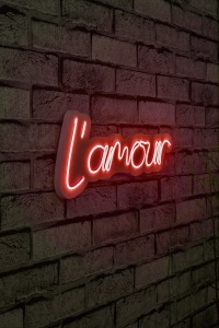 Decor de perete Re-Bloom, L amour, LED, PVC, rosu, 41 x 18 x 2 cm - Img 2