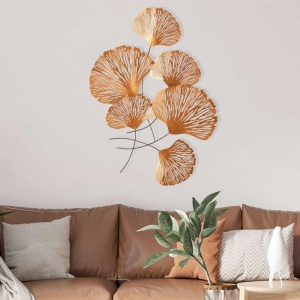 Decor de perete Re-Bloom, metal, cupru, 75 x 5 x 100 cm - Img 5