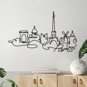 Decor de perete Re-Bloom, metal, negru, 120 x 69 x 1 cm - Img 2