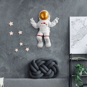 Decor de perete Re-Bloom, mode astronaut, poliester, alb/auriu, 35 x 10 x 47 cm - Img 2