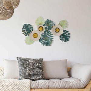 Decor de perete Re-Bloom, model floral, metal, multicolor, 80 x 8 x 55 cm - Img 5