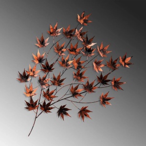 Decor de perete Re-Bloom, model frunze, metal, maro, 85 x 115 x 4 cm - Img 5