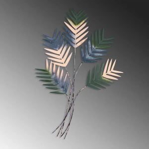 Decor de perete Re-Bloom, model frunze, metal, multicolor, 72 x 108 cm - Img 5